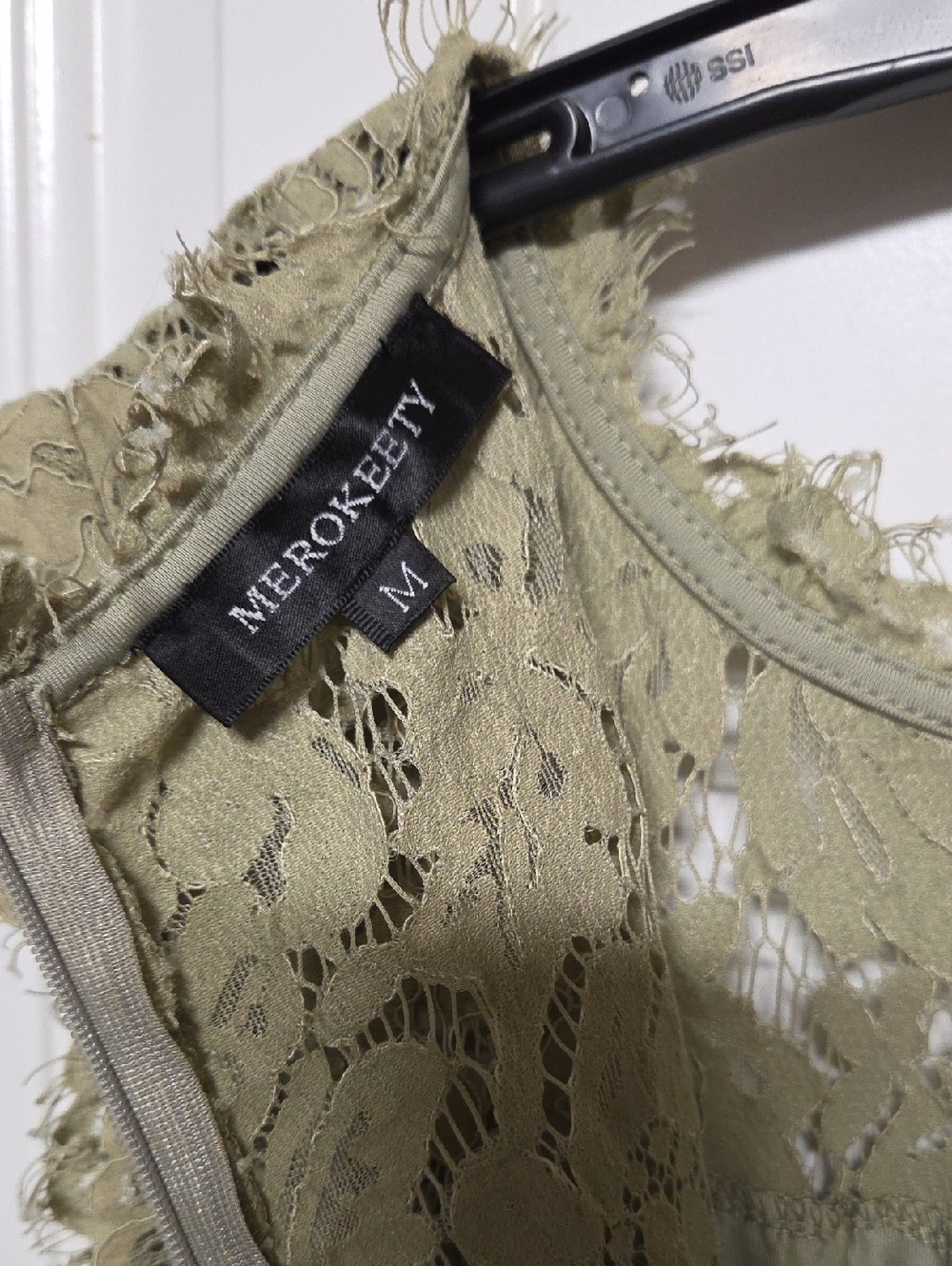 MINKPINK Olive Green Lace Tank
